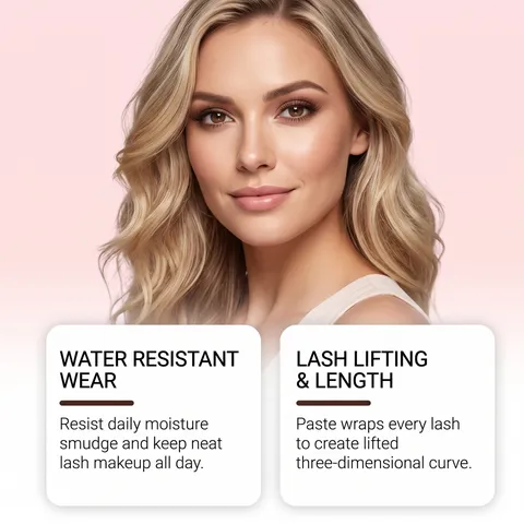 Máscara de Pestañas Rizada de Larga Duración Marrón Impermeable Voluminizadora Lash Lift Length Tubo de Metal Maquillaje de Ojos para Mujer