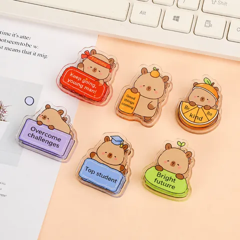 Cute Cartoon Capybara Acrylic Memo Clip Multi-Functional Paper Binder Clip For Office School Study Desk Decoration Stationery
