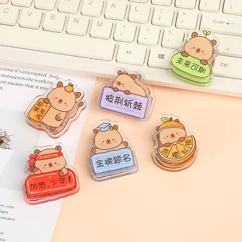 Cute Cartoon Capybara Acrylic Memo Clip Multi-Functional Paper Binder Clip For Office School Study Desk Decoration Stationery