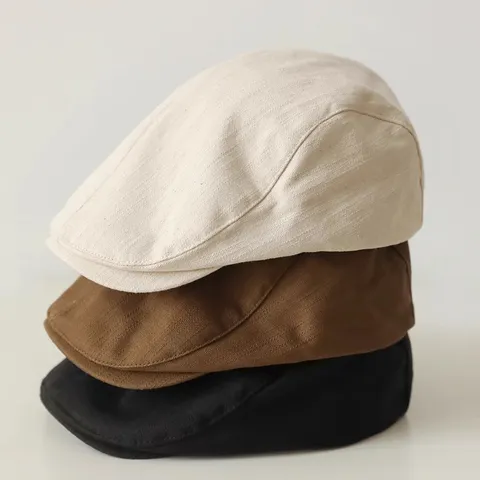 Vintage British Style Newsboy Cap For Women Polyester Plaid Leopard Print Rhinestone Forward Hat Casual Beret Duckbill Hat