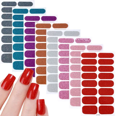 Pegatinas de Gel para Uñas Profesionales Impermeables de Resina PET con Brillo Mate para Mujer Tiras Autoadhesivas de Bricolaje para Uñas