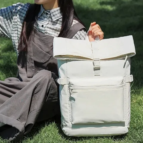Zaino da Ciclismo Minimalista per il Tempo Libero all'Aperto Borsa per Laptop ad Alta Capacità Unisex per Viaggi Lavoro Pendolarismo Zaino in Tessuto Oxford Resistente all'Usura