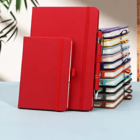 A5 Business Strap Notebook Faux Leather Cover Minimalist Portable Journal Diary Planner Office School Supplies Multicolor