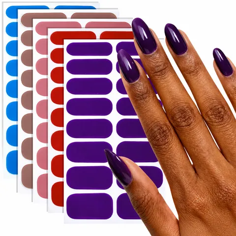 Autocollants à Ongles Imperméables de Couleur Unie DIY Wraps de Vernis à Ongles Style Ins Simple Frais Manucure Adhésive pour Femmes