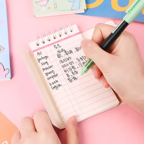 Portable English Vocabulary Word Book Pocket Size Spiral Notebook Student Card Buckle Memo Pad Word Record Notebook