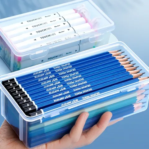 Klares Kunststoff Federmäppchen Große Kapazität Schreibwaren Organizer Transparent Desktop Stiftebox Für Schule Büro Buntstift Wachsmalstift Aufbewahrungsbehälter