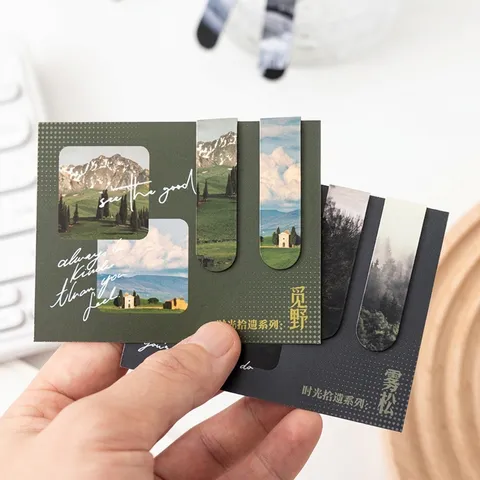 Ins Stijl Magnetische Bladwijzers Landschap Natuur Magneet Pagina Clips Esthetische Fotografie Bladwijzers Voor Lezen Kantoorartikelen Cadeau