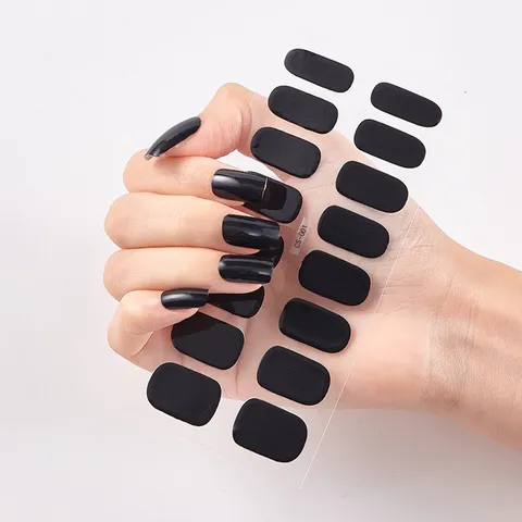 Pegatinas para Uñas de Gel UV de Color Sólido Cobertura Completa 3D Envolturas de Uñas Impermeables Portátiles Mate Brillante DIY