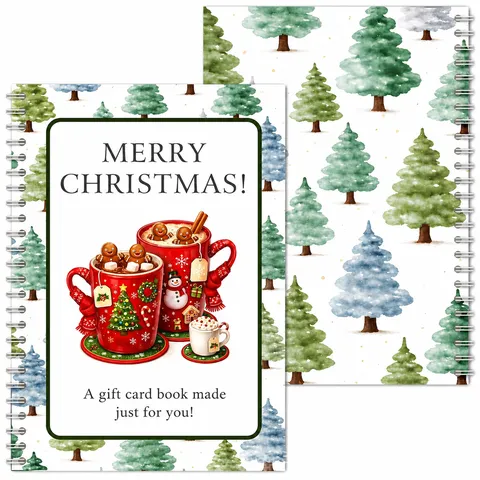 Holografisches Weihnachtsgeschenkkarten-Broschüre Merry Christmas Spiralnotizbuch Geschenkkartenhalter-Buch Für Weihnachtsfeier Festliche Schreibwaren-Geschenk