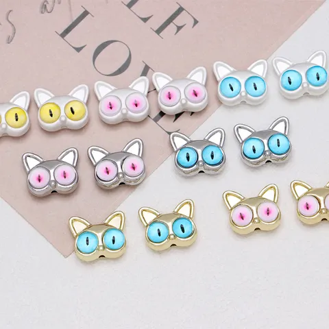 Quirky Cat Monster Alloy Beads DIY Jewelry Making Hand-Made Necklace Bracelet Accessories Electroplated Metal Spirit Animal Charms