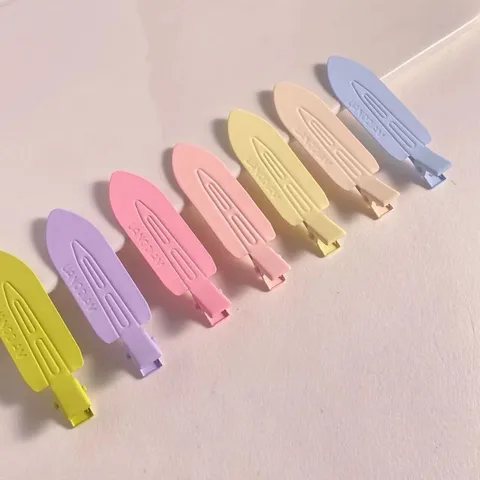 Sweet Cute Metal Gradient Traceless Hair Clip For Women Front Hair Bangs Clip Makeup Hairpin Matte Spray Painted Bobby Pin Accessory