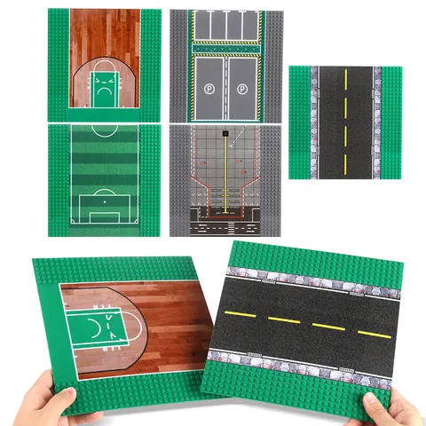 32x32 Dots Building Block Baseplate ABS Plastic City Road Airport Basketball Court Football Field DIY Toy For Kids