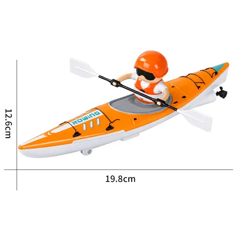 HC-810 RC Kayak Boat Remote Control High Speed Rowing Boat With Colorful Lights Waterproof Toy Ship For Kids Water Racing Games