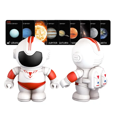 Astronaut Action Figure Toy With Removable Backpack And Planet Cards Educational ABS Space Exploration Toy For Boys
