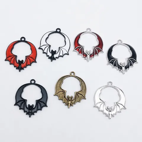 Halloween Vleermuis Emaille Legering Bedeltjes Voor DIY Sieraden Maken Bevindingen Vintage Vleermuis Hanger Voor Ketting Armband Knutselen