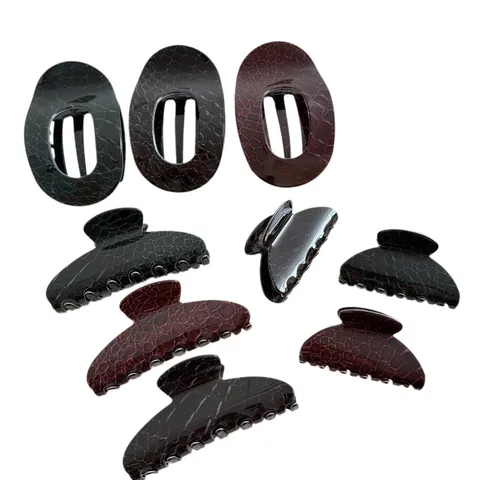 Molletta per Capelli in Stile Coreano Minimalista in Ecopelle con Trama per Donna Elegante Clip a Squalo Geometrica Accessori per Capelli
