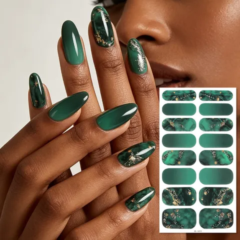 Autocollants de Nail Art Texture Marbre Bronzage pour Femmes Wraps de Vernis à Ongles Pailletés Imperméables Décalcomanies de Manucure