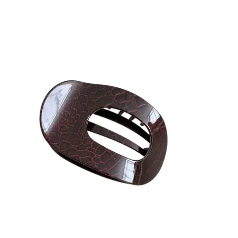 Molletta per Capelli in Stile Coreano Minimalista in Ecopelle con Trama per Donna Elegante Clip a Squalo Geometrica Accessori per Capelli