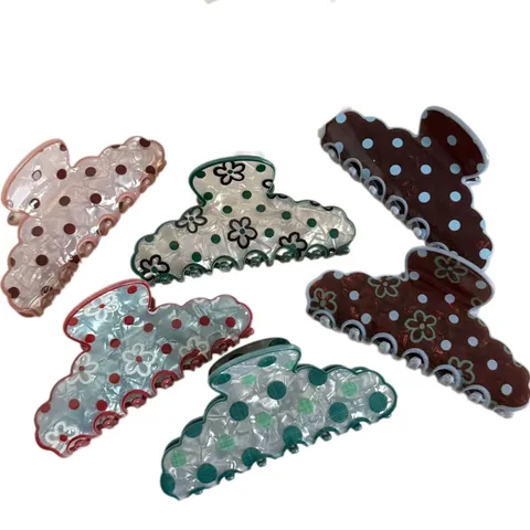 Pinza per Capelli Grande in Stile Francese Elegante Fermaglio a Squalo Decorato Accessori per Capelli da Donna a Forma di Ventaglio