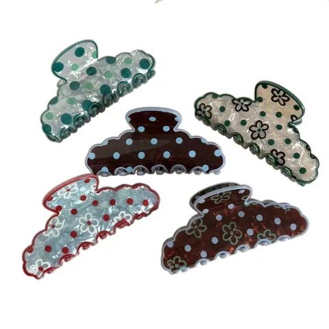 Pinza per Capelli Grande in Stile Francese Elegante Fermaglio a Squalo Decorato Accessori per Capelli da Donna a Forma di Ventaglio