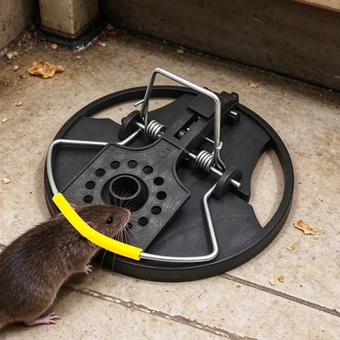 Trappola per Topi Circolare Automatica Sensibile in Plastica Molla in Metallo per Interni Esterni Casa Magazzino Giardino Controllo Parassiti