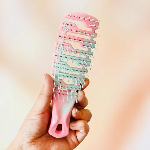 Brosse à Cheveux Ajourée Portable pour Enfants Peigne Démêlant pour Massage du Cuir Chevelu Dégradé Brosse de Coiffage en Matériau PP