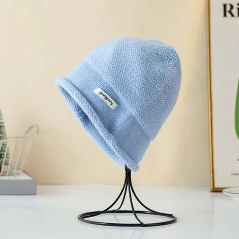 Modische Damen Winter Warm Strickmütze Beanie Lässig Weich Ohrenschutz Einfarbig Wollmütze Für Jugendliche