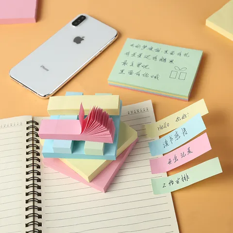 Notas Adhesivas de Tira de Colores Marcadores de Página de Índice de Oficina Extraíbles para Estudiantes Suministros de Papelería