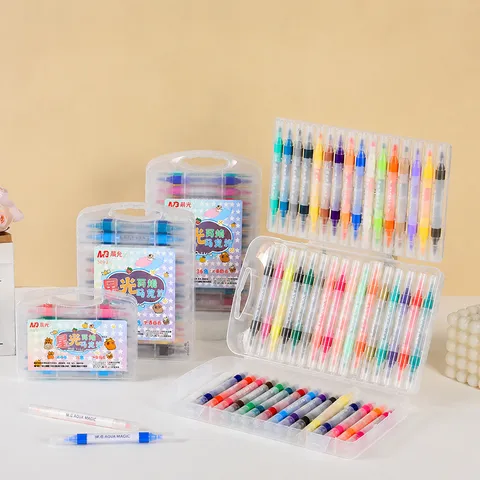Kinder Sternenlicht Glitzer Marker Set Doppelspitze Schnelltrocknend Acrylstifte Für Schüler Zeichnen Schulbedarf