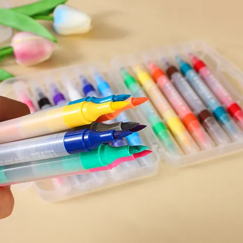 Kinderen Sterrenlicht Glitter Markers Set Dubbele Punt Sneldrogende Acryl Verf Pennen Voor Studenten Tekenen Schoolbenodigdheden