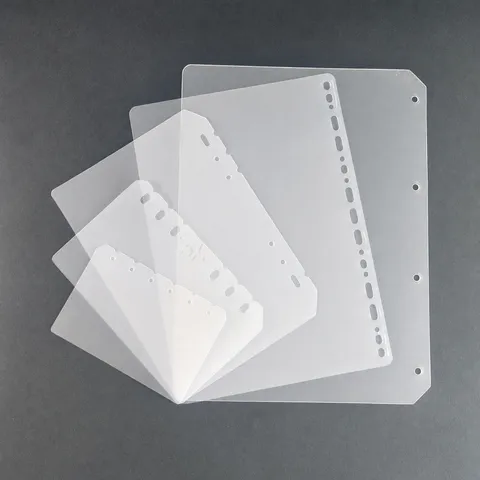 Intercalaires de Classeur en PP Translucide Givré pour Cahier A4 A5 A6 A7 B5 Onglets d'Index en Plastique Givré Fournitures Bureau