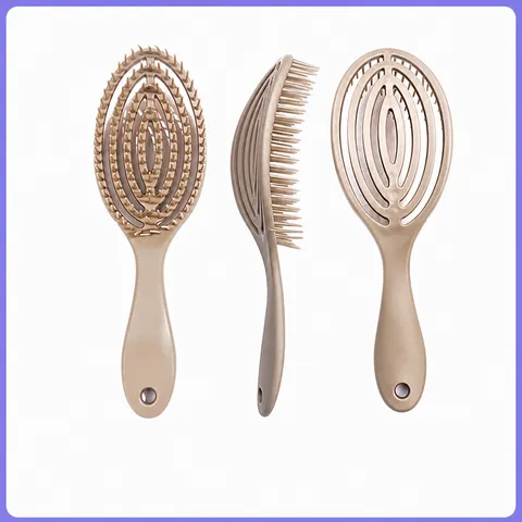 Women Hollow Massage Comb Detangling Hair Brush Macaron Color Cute Portable Salon Tool TPEE Material Hair Brush For Daily Use