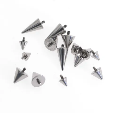 316L Roestvrij Staal Kegel Spike Externe Schroefdraad Body Piercing Accessoire Voor Oorknopjes Tongring Helix Labret Unisex Sieraden Onderdelen