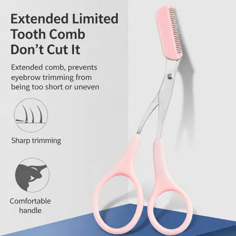 Kit de Rasoir à Sourcils Professionnel pour Femmes Débutantes Tondeuse à Sourcils Pliable Avec Peigne à Ciseaux Pince à Épiler Kit de Toilettage Portable en Acier Inoxydable Avec Étui en PU