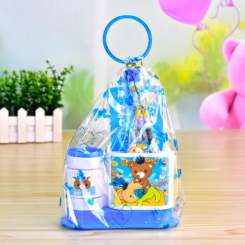 Kinder Cartoon Beer Briefpapier Set Met Pennenhouder Liniaal Potloden Schaar Bureau Organizer Voor Studenten Cadeau Schoolbenodigdheden