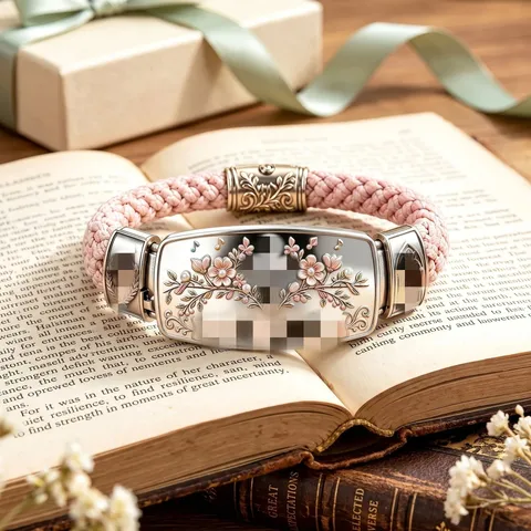 Bracciale Intrecciato in Lega Faith Over Fear per Donna Vintage Fiore Nota Musicale Croce Incisa Gioielli Religiosi Regalo