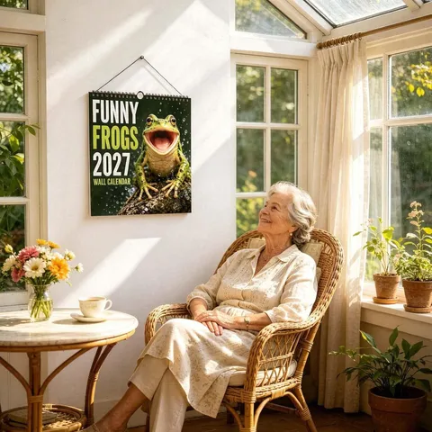 Grappige Kikker 2027 Wandkalender Spiraalbinding Dierenthema Maandelijkse Planner Voor Huis Kantoor Muur Decoratie Kalender Cadeau