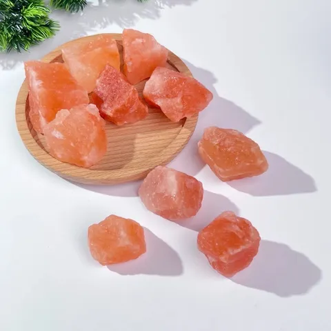 Pietre Diffusore per Aromaterapia in Cristallo di Sale Arancione Naturale Cristallo Minerale Grezzo Ornamento Scrivania