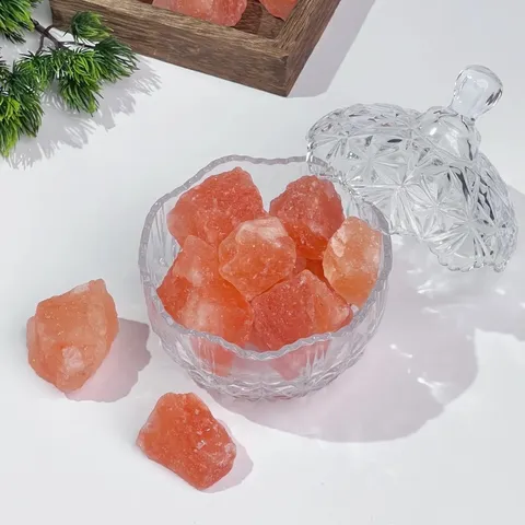 Pietre Diffusore per Aromaterapia in Cristallo di Sale Arancione Naturale Cristallo Minerale Grezzo Ornamento Scrivania
