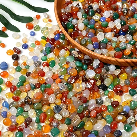 Natural Multicolored Agate Gravel Polished Stones Decorative Pebbles For Aquarium Landscaping Gardening Pot Decor Home Accents Vibrant Multi Color Rocks