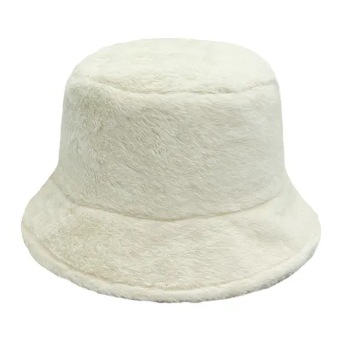 Sombrero de Pescador de Mujer Cálido de Invierno Estilo Coreano Peluche Engrosado a Prueba de Viento Color Sólido Gorro de Cuenca Para Exterior Diario