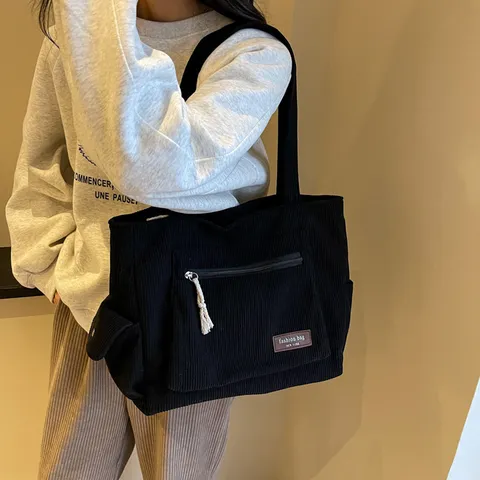 Damen Retro Matt Wildleder Tote Bag Große Kapazität Casual Umhängetasche Einfarbig Tägliche Pendler Handtasche Mit Perlenanhänger
