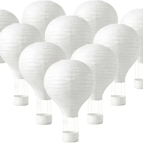 DIY Handmade White Paper Hot Air Balloon Lantern Hanging Ornament For Classroom Birthday Party Corridor Decoration
