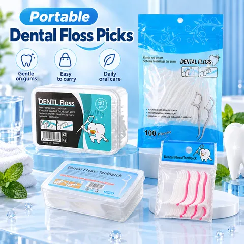 High Strength Dental Floss Picks Oral Care Toothpicks Portable Deep Teeth Cleaning Flat Thread Sticks Daily Hygiene Tool