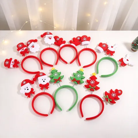 Christmas Party Headbands For Kids Adults Santa Snowman Reindeer Bear Christmas Tree Spring Headband Holiday Decor Gifts
