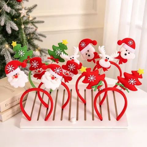 Christmas Party Headbands For Kids Adults Santa Snowman Reindeer Bear Christmas Tree Spring Headband Holiday Decor Gifts