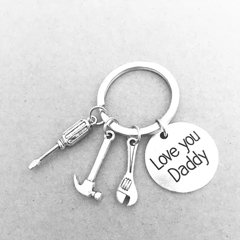 Father's Day Gift If Dad Can't Fix It No One Can Mini Tool Keychain Alloy Hammer Screwdriver Wrench Pendant Keyring For Men