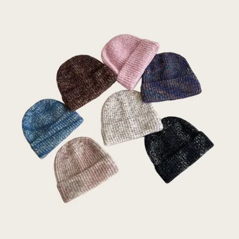 Winter Warm Wool Blend Colorful Beanie Hat Retro Basic Knit Skully Cap Versatile Cold Weather Outdoor Fashion Beanie For Women Men