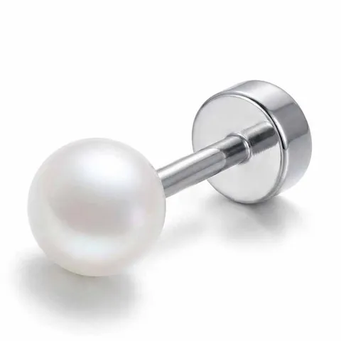 Polished Stainless Steel Cartilage Piercing Stud Earrings Moon Star Rose Butterfly Rhinestone Pearl Screw Back Piercing Jewelry For Women Men