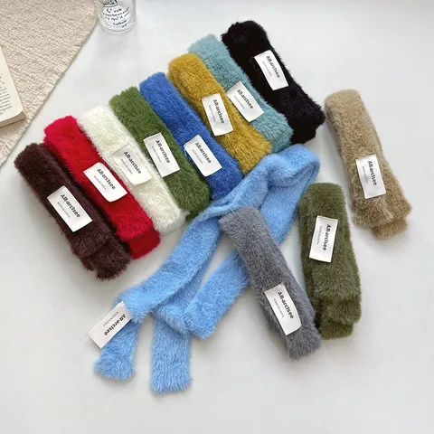Women Soft Knitted Solid Color Narrow Long Scarf Skinny Neck Warmer Autumn Winter Fashion Warm Decorative Thin Scarf For Everyday Wearing